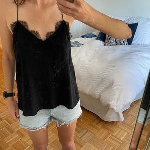 Cami silk blouse with lace
